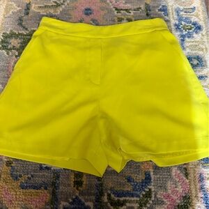 Skies Are Blue Neon Yellow High-Waist Shorts